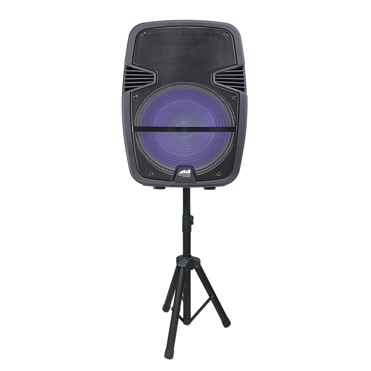Naxa Portable 15 inch Bluetooth Party Speaker with Disco Light and Stand