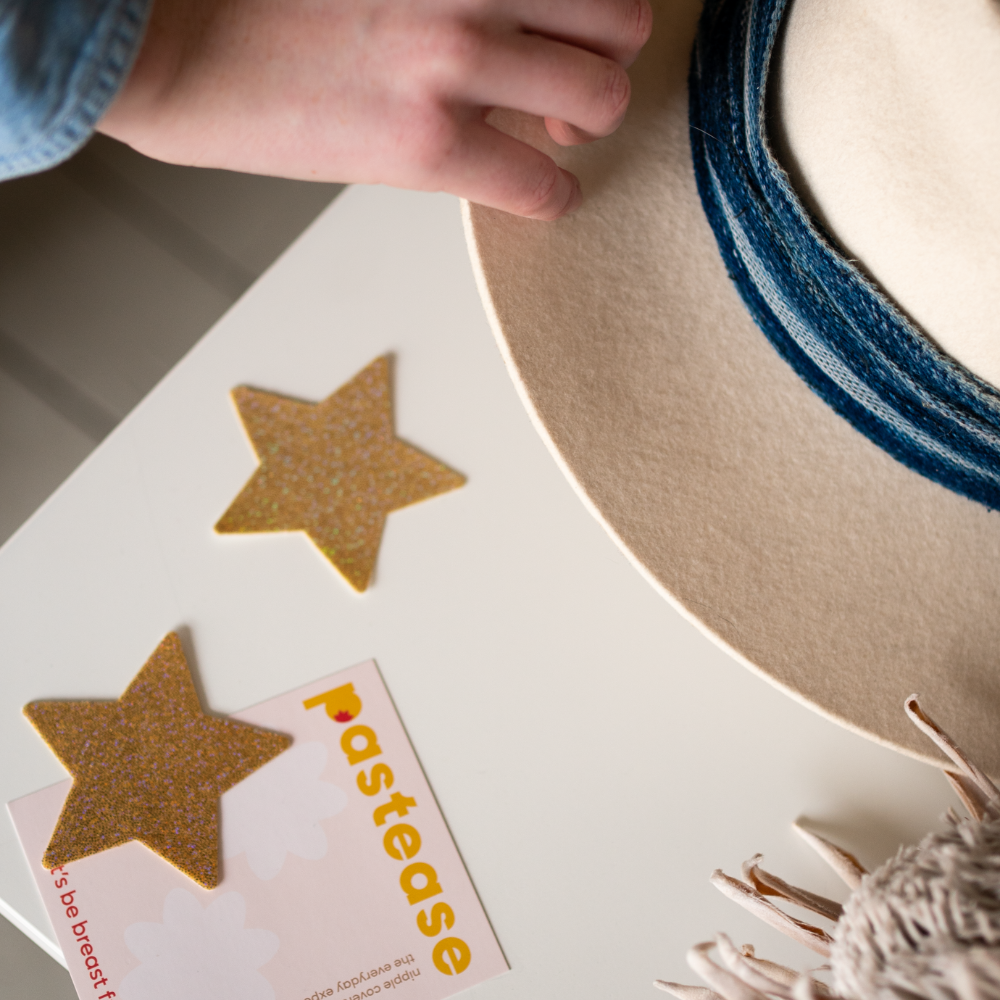 5-Pack: Star: Gold Glitter Star Nipple Pasties by Pastease® o/s