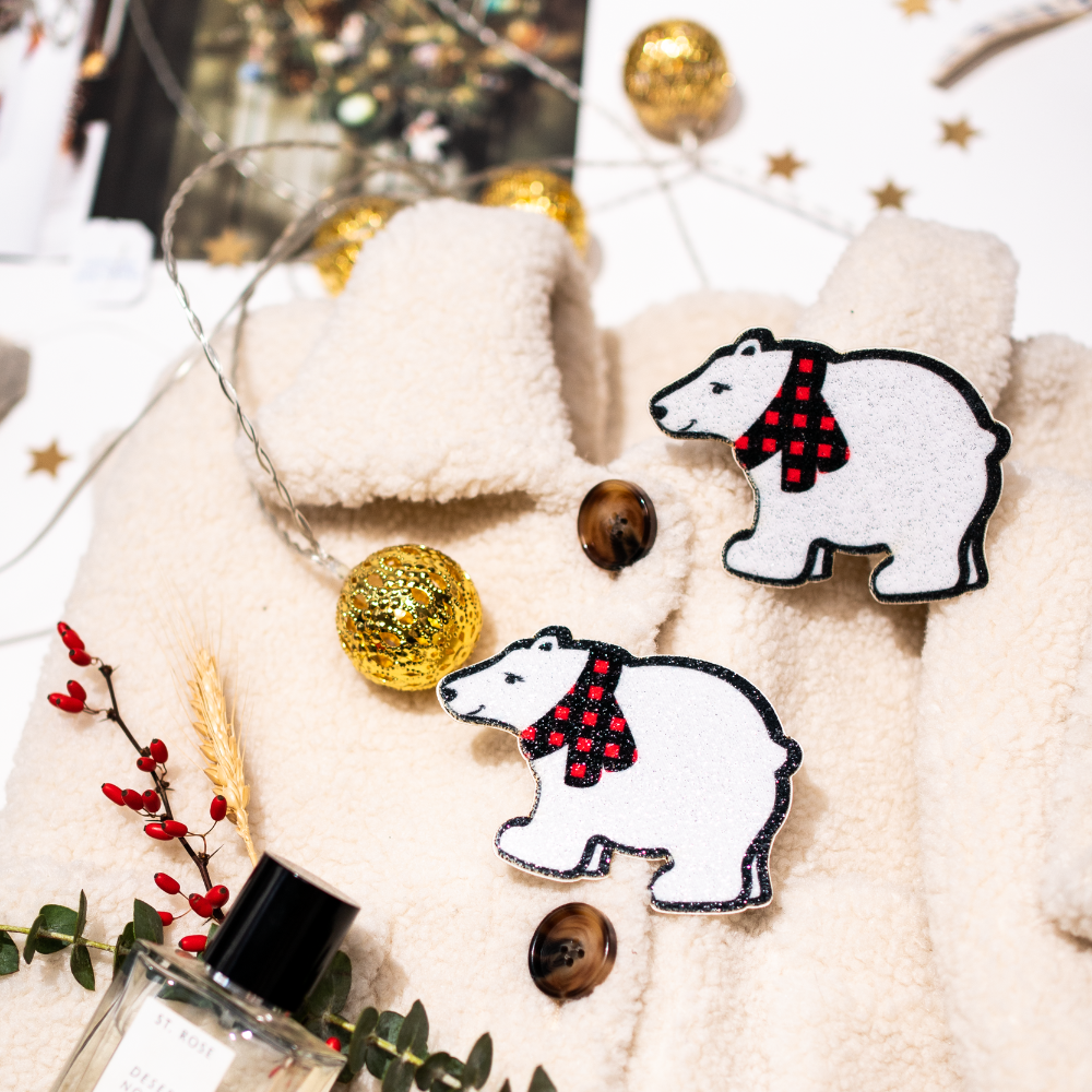 5 Pack: Polar Bear with Scarf Sparkling Nipple Pasties by Pastease®