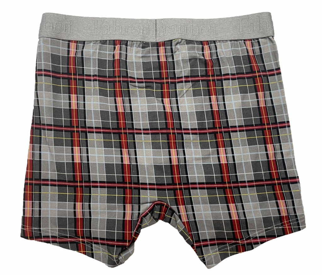 Newman Boxer Brief/ Grey Burgundy Plaid