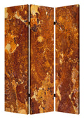 48" X 72" Multi Color Wood Canvas Brown Marble  Screen