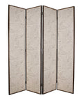 84 X 84 Tan Wood & Fabric  Screen