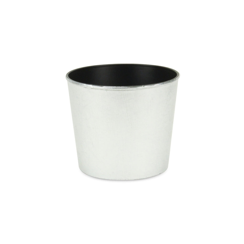 6" Silver Recycled Plastic Indoor Outdoor Round Pot Planter