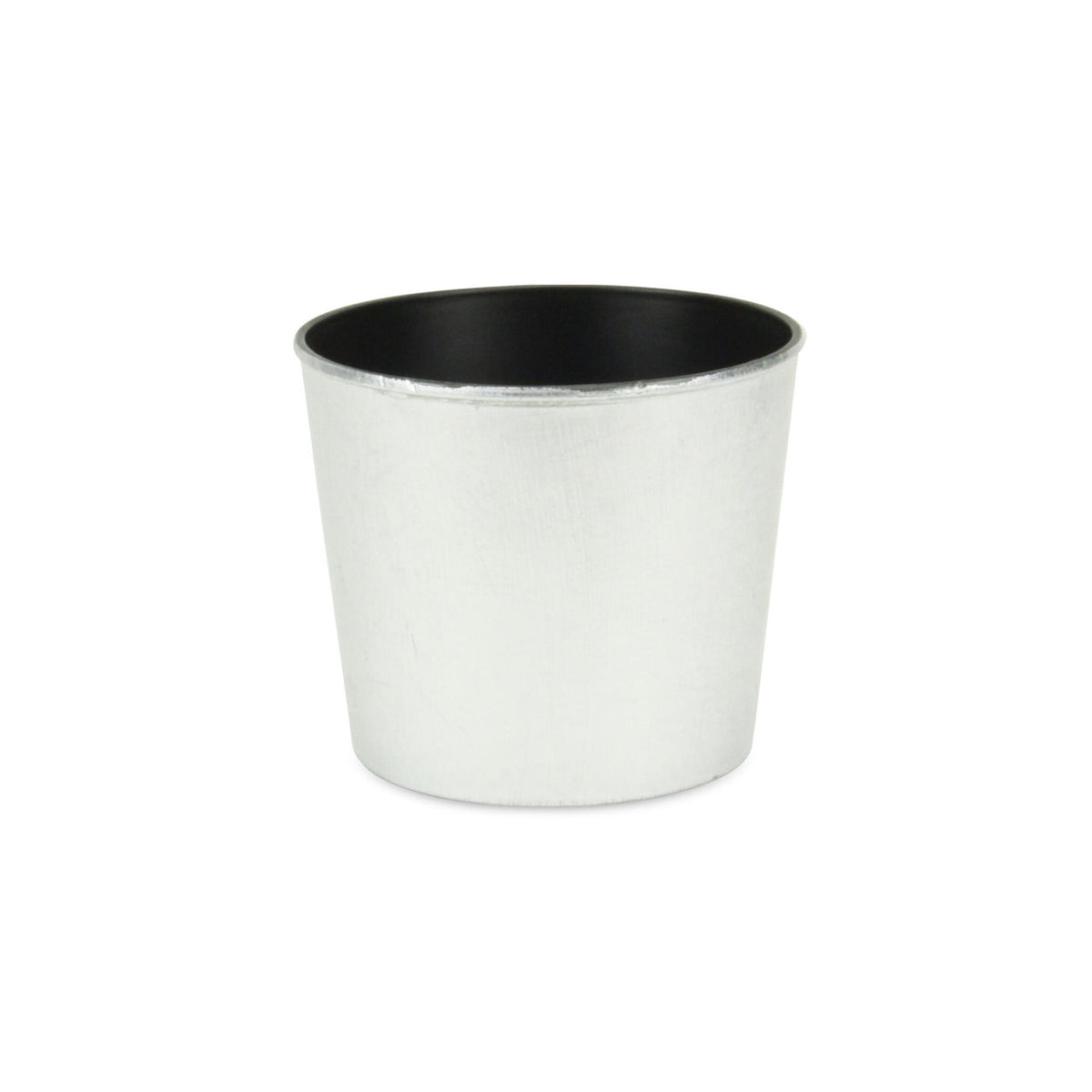 6" Silver Recycled Plastic Indoor Outdoor Round Pot Planter