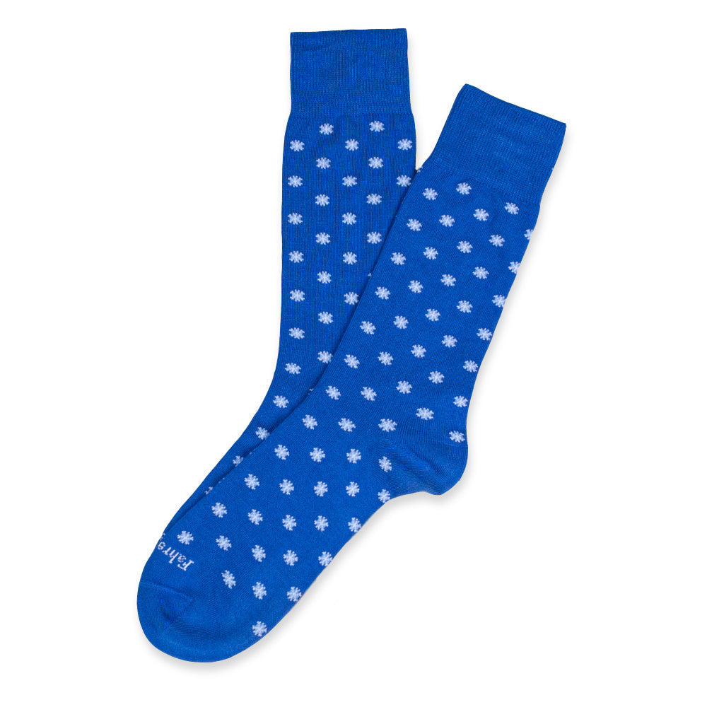 Men's Sock | Snowflake Blue/White