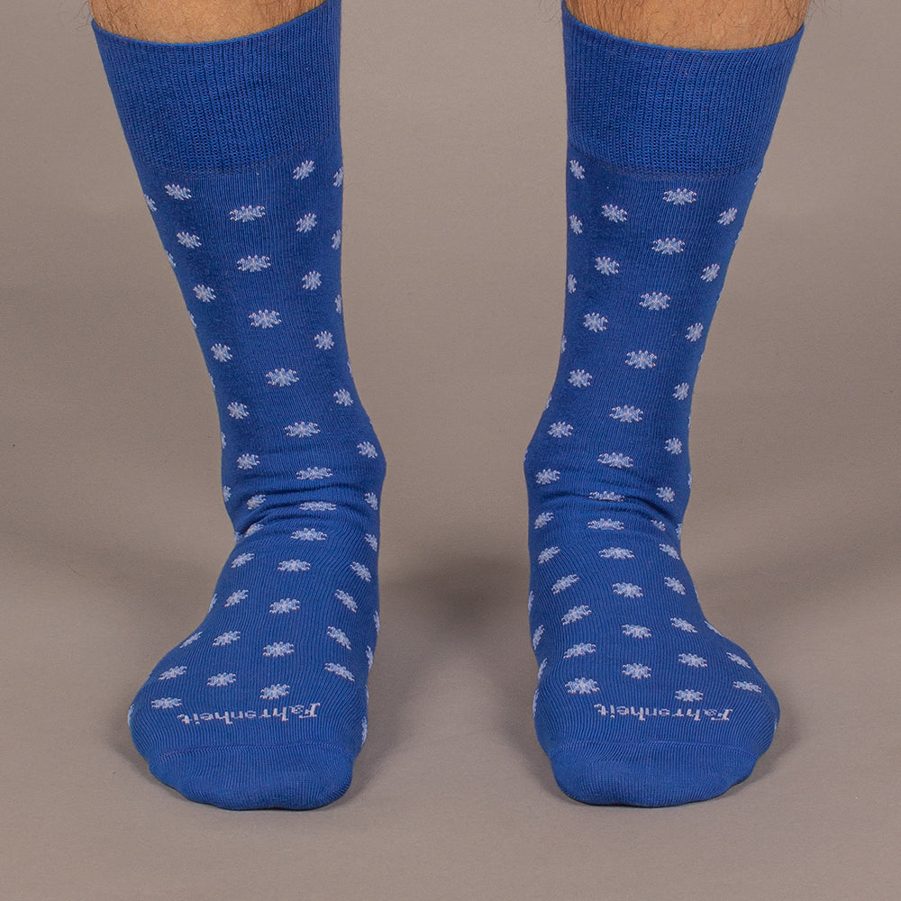 Men's Sock | Snowflake Blue/White