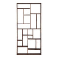86" Natural and Brown Wood Ten Tier Bookcase