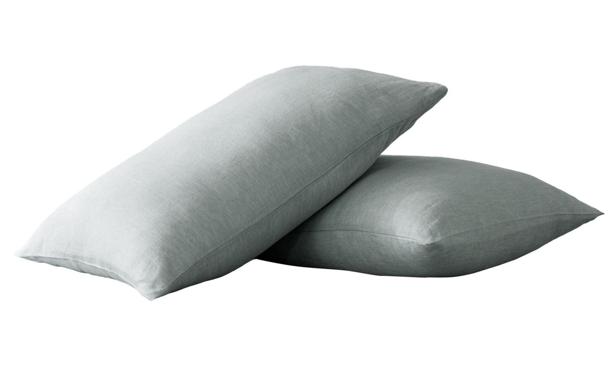 Set of Two Blue Linen Pillowcases