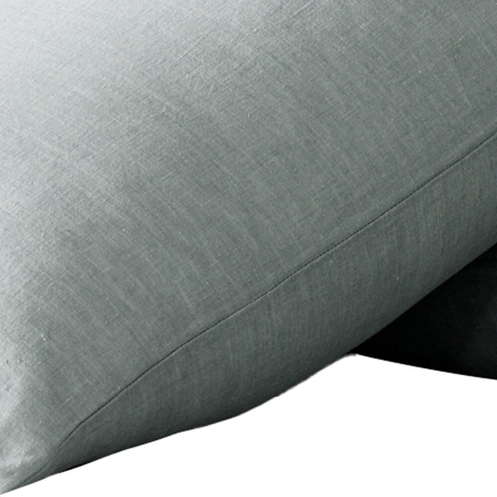 Set of Two Blue Linen Pillowcases