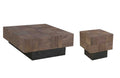 40" Dark Brown And Black Solid Wood Square Coffee Table