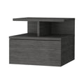 12" Gray One Drawer Faux Wood Floating Nightstand