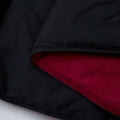 Full/Queen Traditional Microfiber Reversible 3 Piece Comforter Set in Black/Maroon