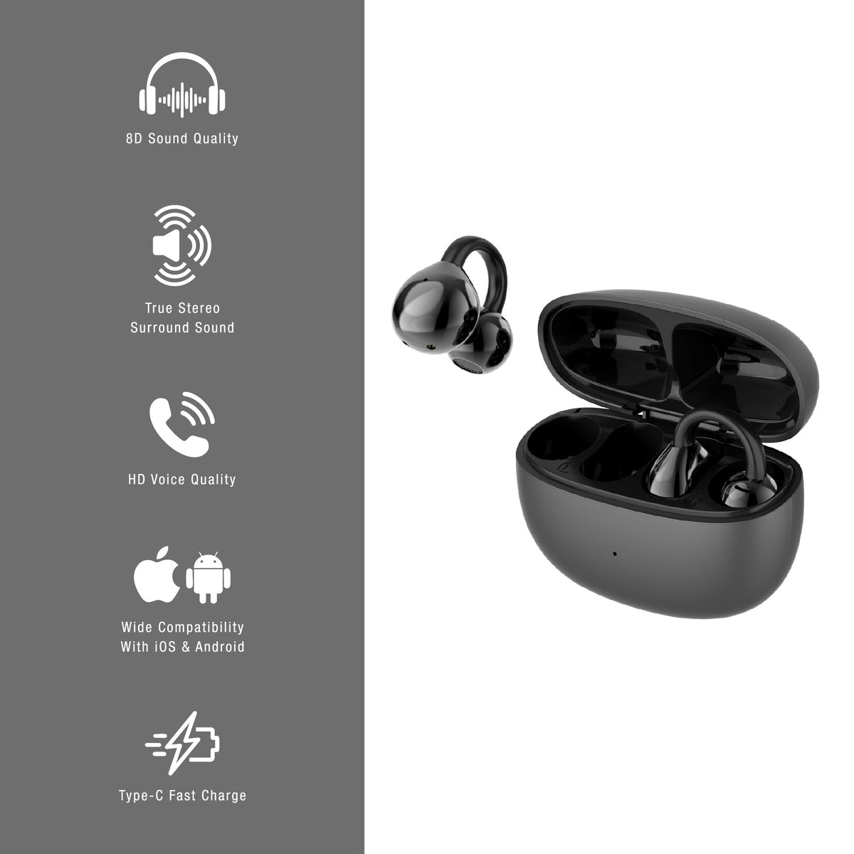 Smart LED Projector & Pursonic True Wireless Stereo Earbuds Bundle
