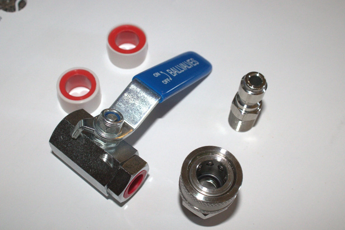 5000 PSI Stainless Steel Ball Valve 3/8 Quick Connect Kit