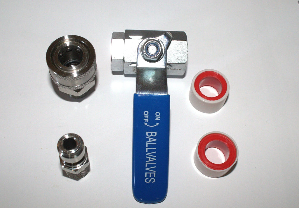 5000 PSI Stainless Steel Ball Valve 3/8 Quick Connect Kit