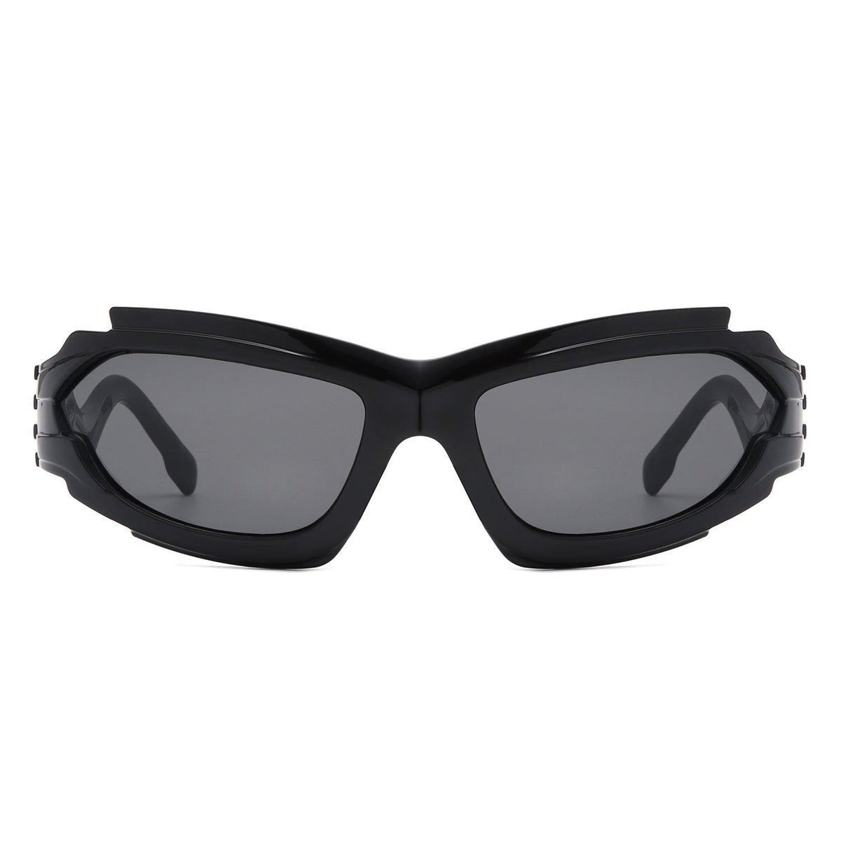 Fliyque - Geometric Rectangle Futuristic Wrap Around Sunglasses