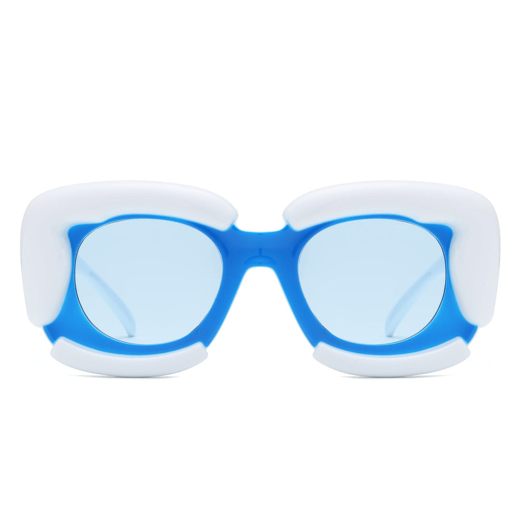 Twirl - Square Geometric Irregular Chunky Fashion Futuristic Sunglasses