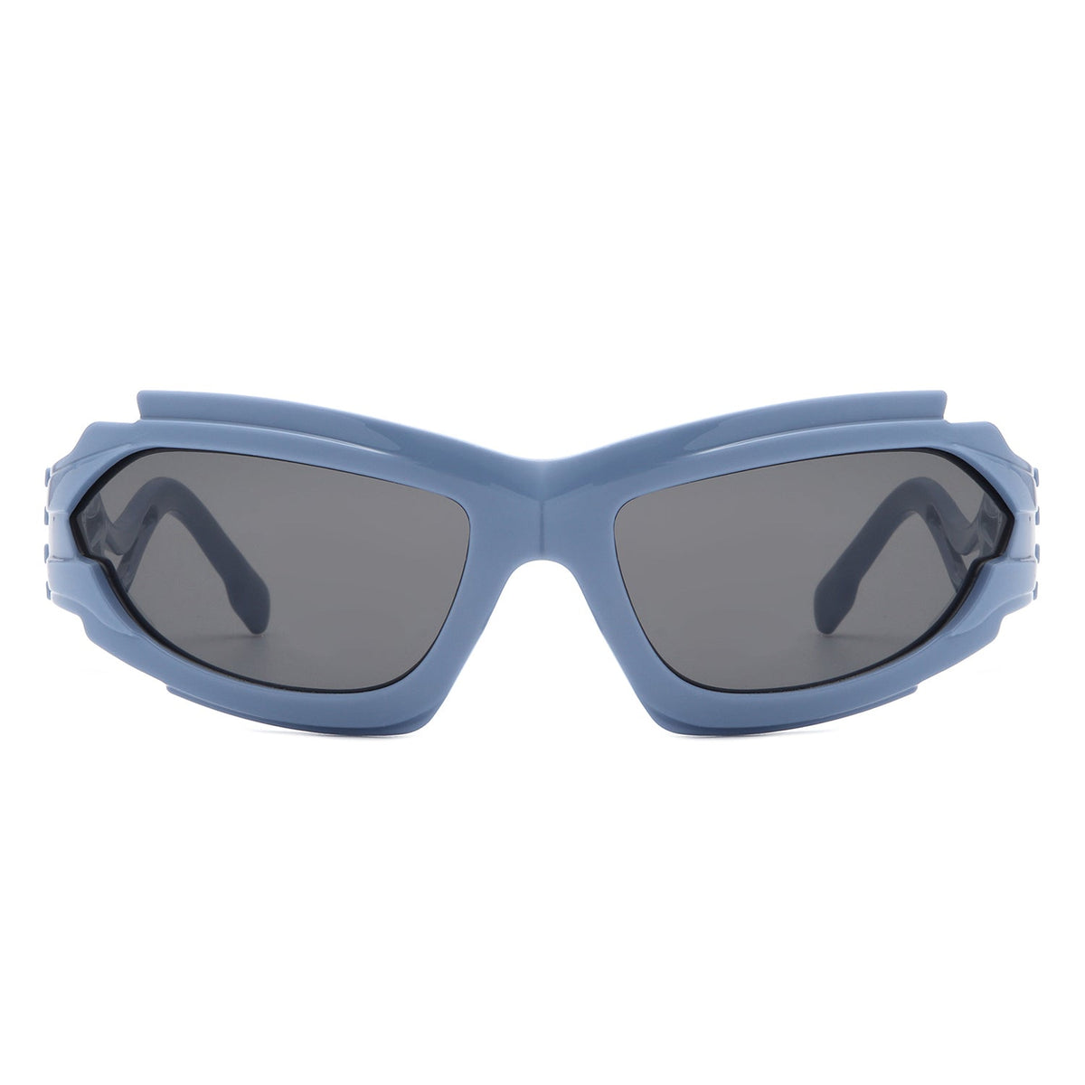 Fliyque - Geometric Rectangle Futuristic Wrap Around Sunglasses