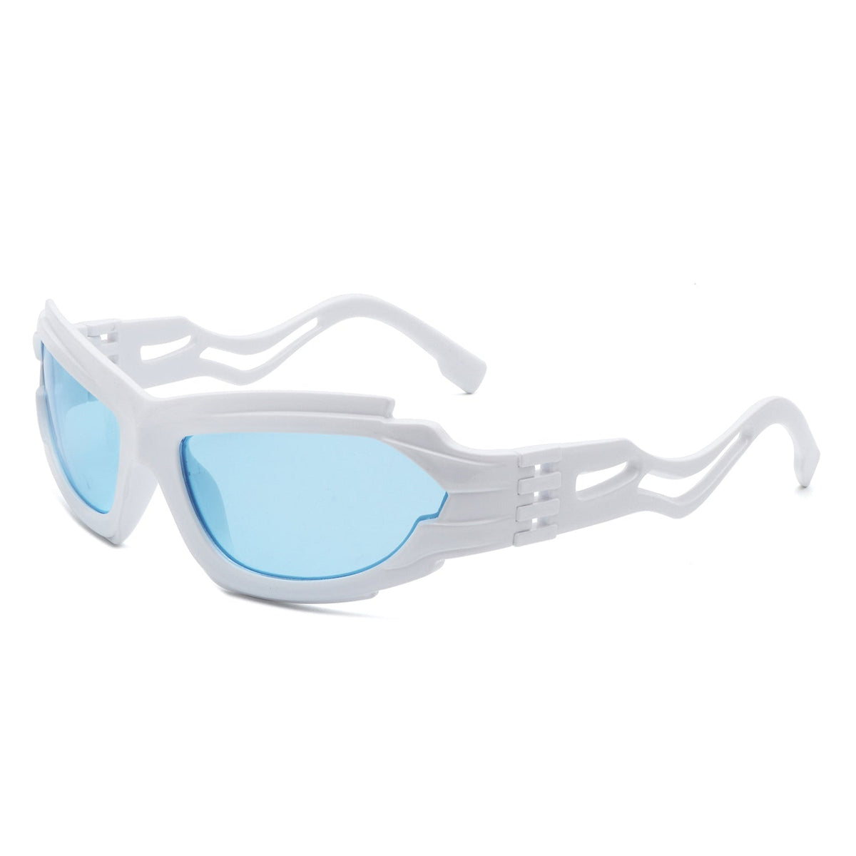 Fliyque - Geometric Rectangle Futuristic Wrap Around Sunglasses