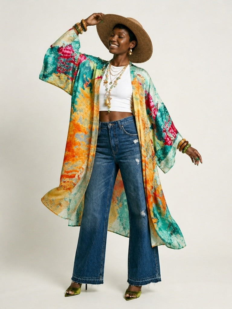 Liberated Abstract Print Kaftan