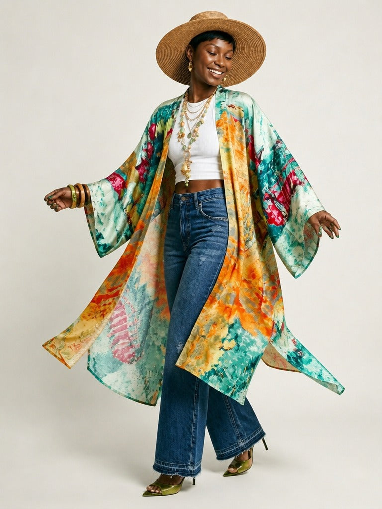 Liberated Abstract Print Kaftan