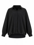 Grounded Oversized Cotton Blouse