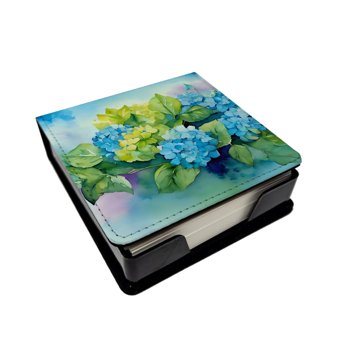 Hydrangeas in Watercolor PU Leather Note Paper Holder