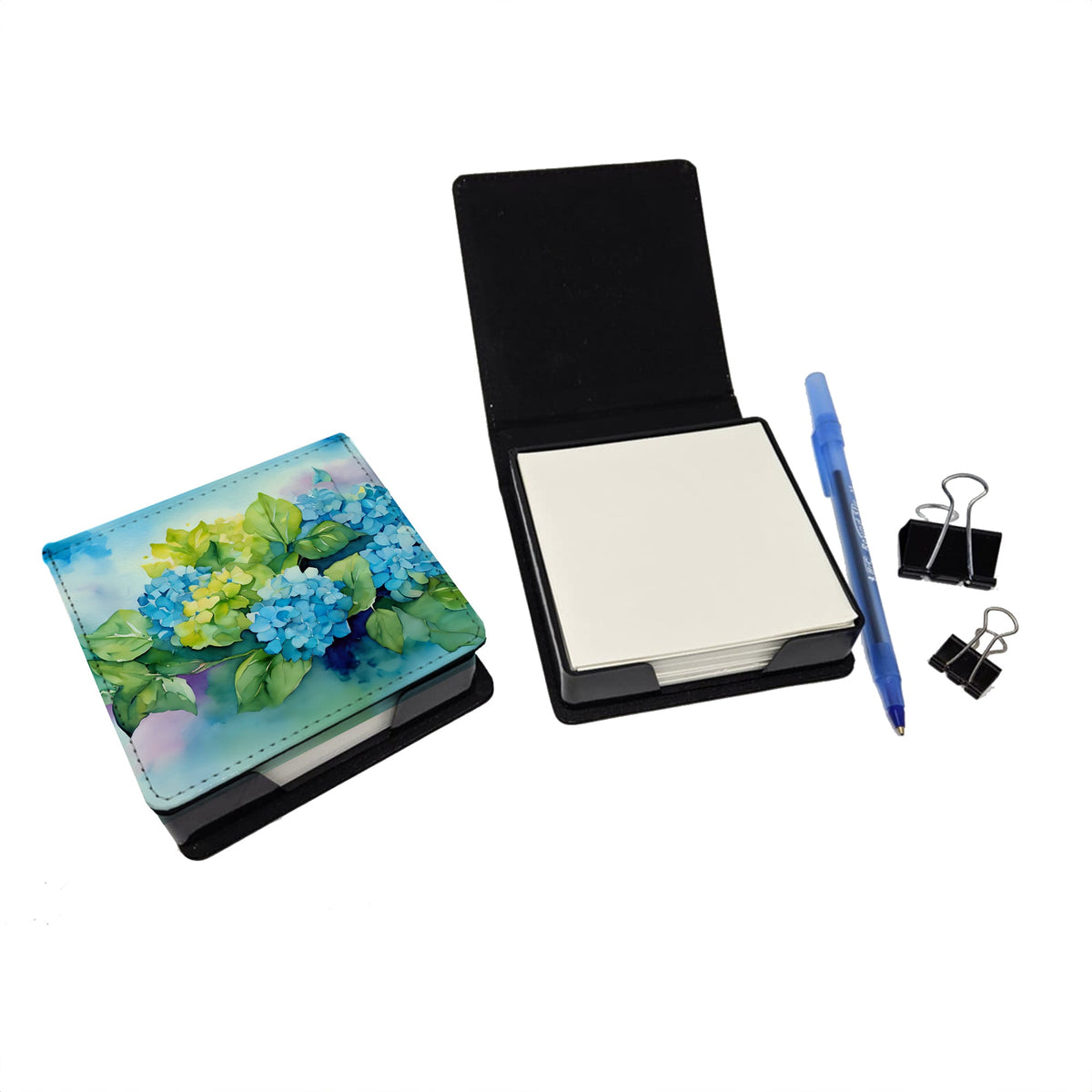 Hydrangeas in Watercolor PU Leather Note Paper Holder