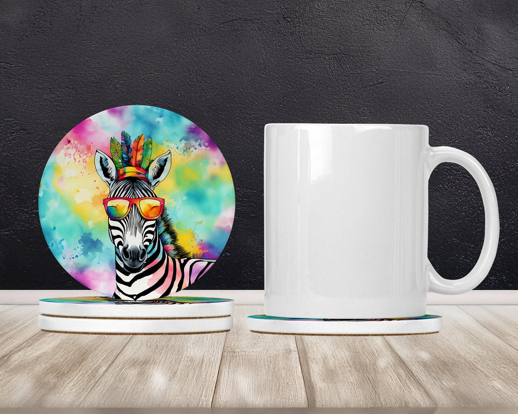 Hippie Animal Zebra Large Sandstone Coasters Pack of 4