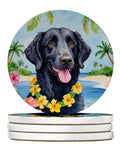 Curly-Coated Retriever Luau Large Sandstone Coasters Pack of 4