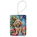 Cockapoo Christmas Reindeer Porcelain Ornament