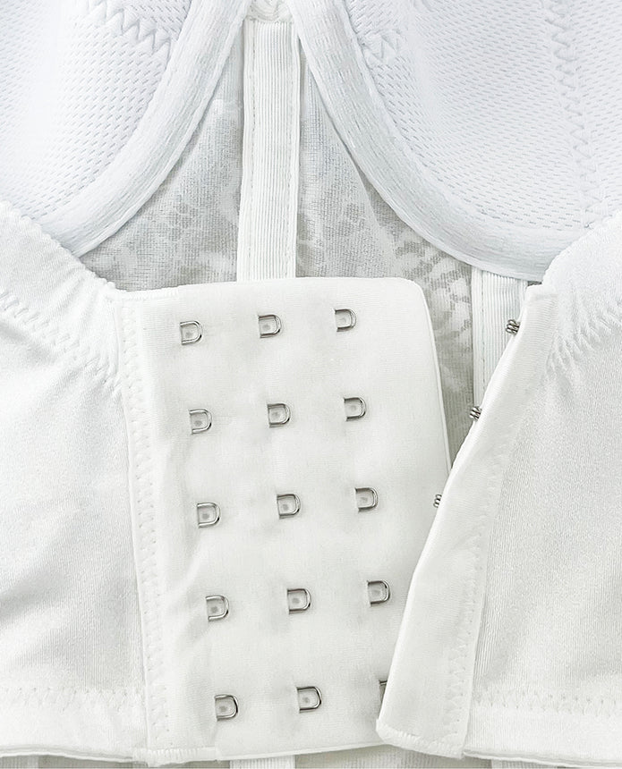 Deep Plunge Lace Bustier Dominique Estrada White
