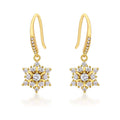 Dainty Gold Plated Snowflake Drop Earrings