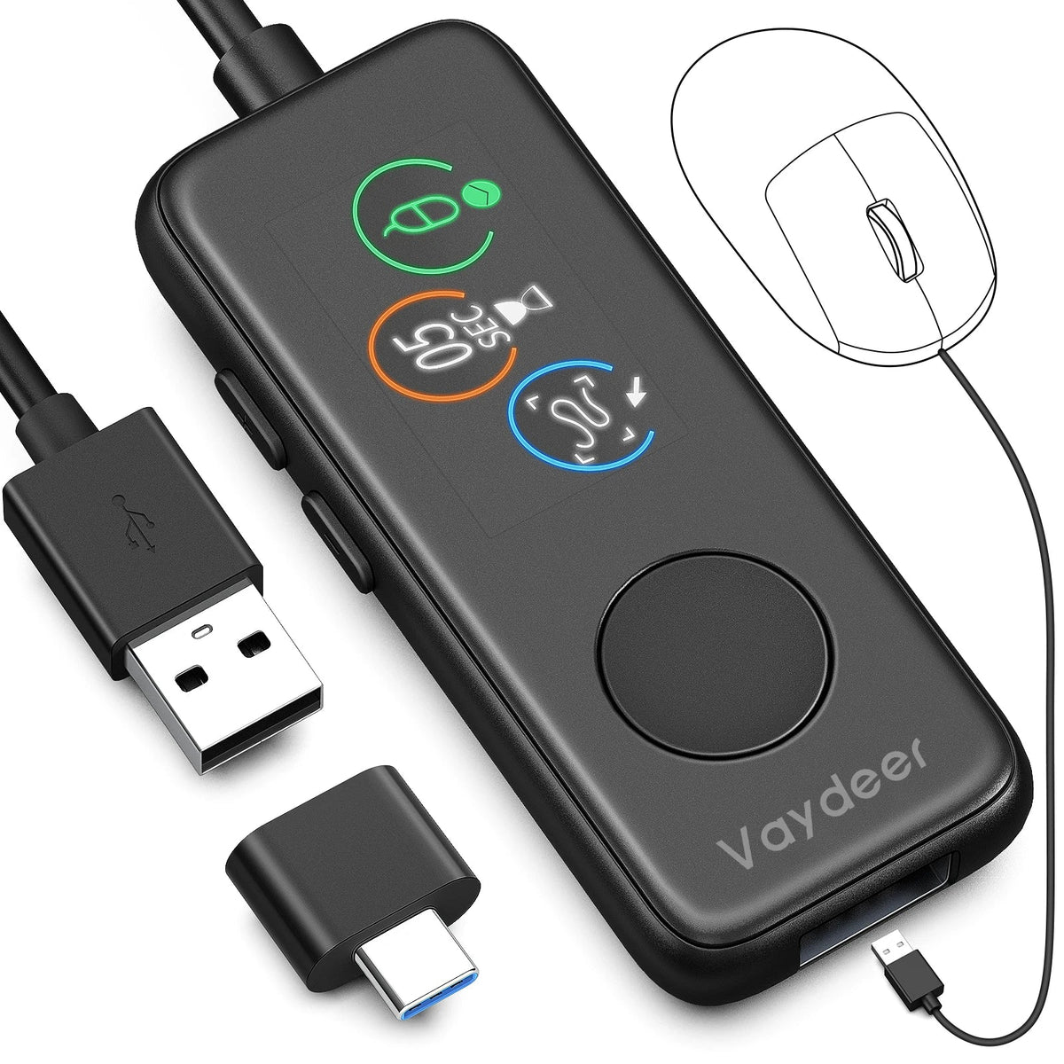 Fully Automatic USB Mouse Jiggler with HD Screen