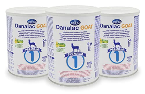 Danalac Goat Milk Infant Formula 800g Stage 1 Baby Milk Powder for Infants and Toddlers Age 0-6 Months (Pack of 3)