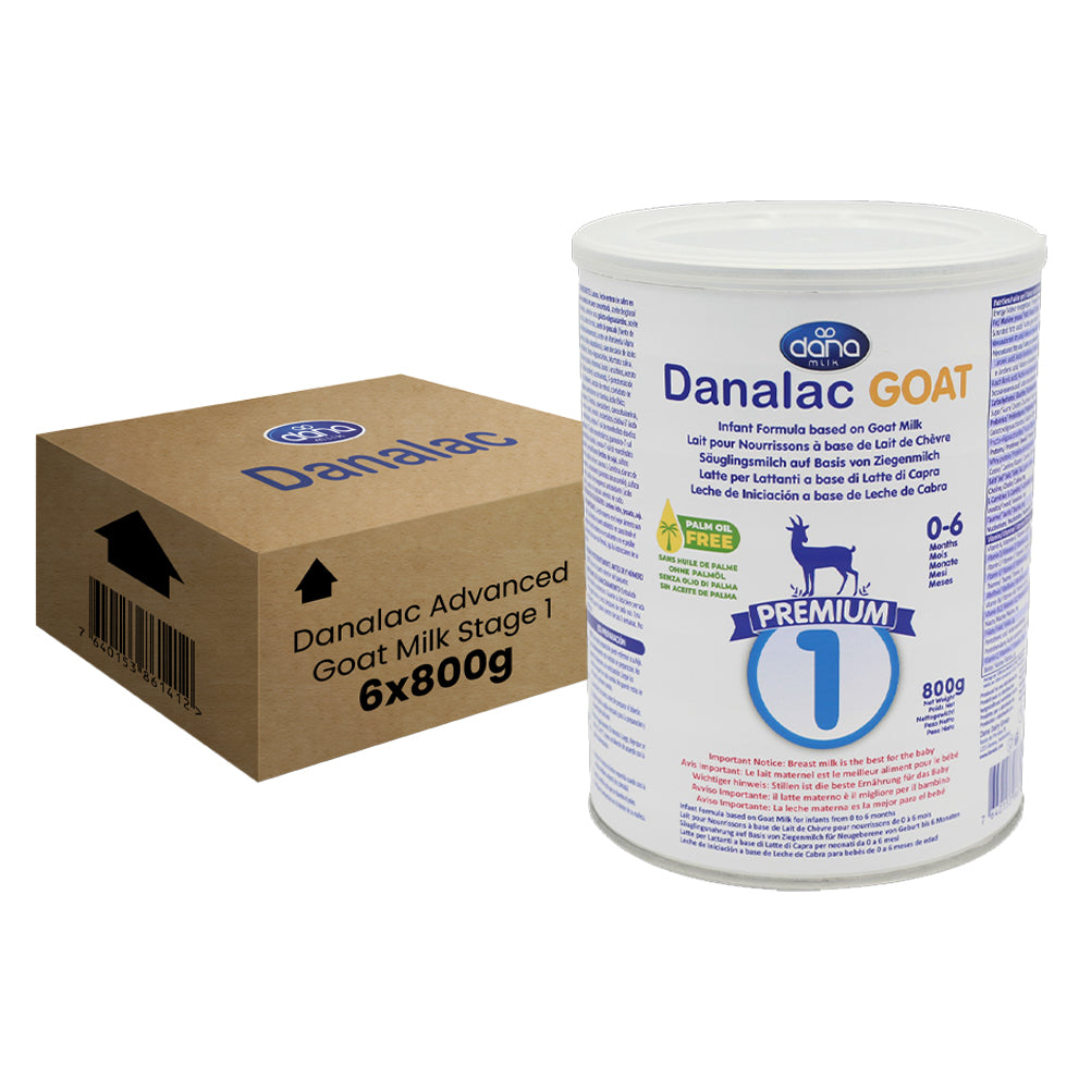Danalac Goat Milk Infant Formula 800g Stage 1 Baby Milk Powder for Infants and Toddlers Age 0-6 Months (Pack of 6)