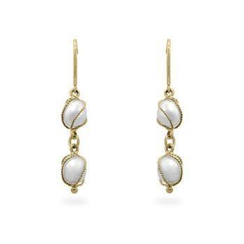 Yellow Gold Pearl Drops
