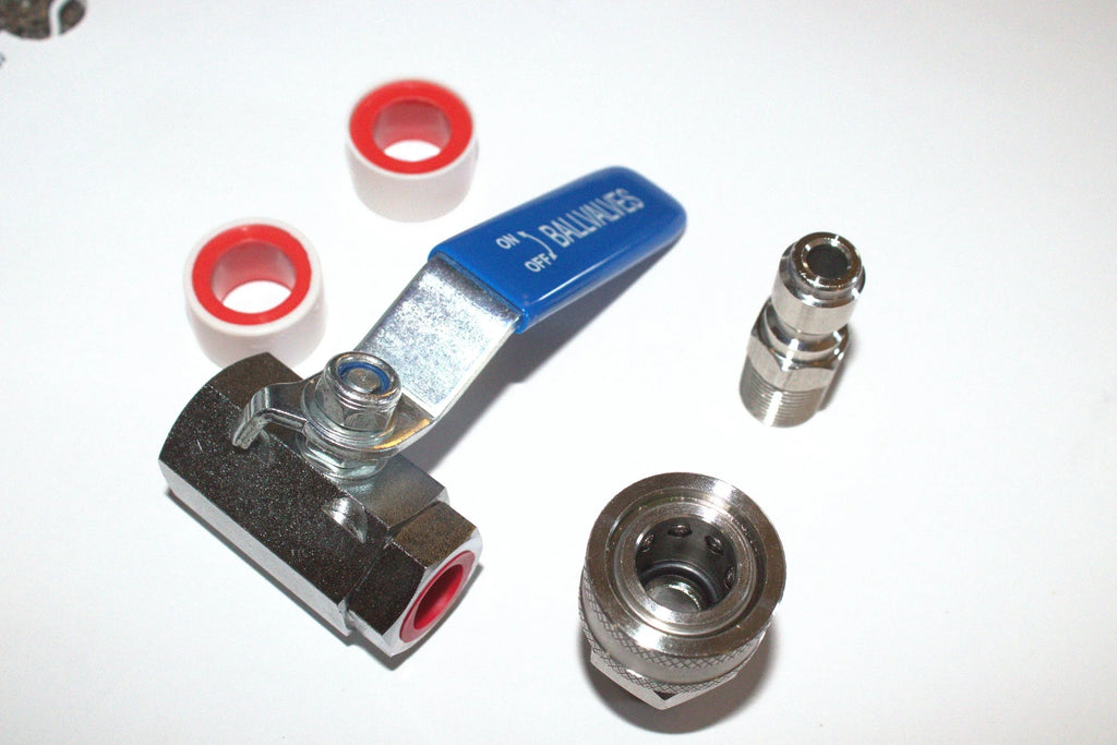 5000 PSI Stainless Steel Ball Valve 3/8 Quick Connect Kit
