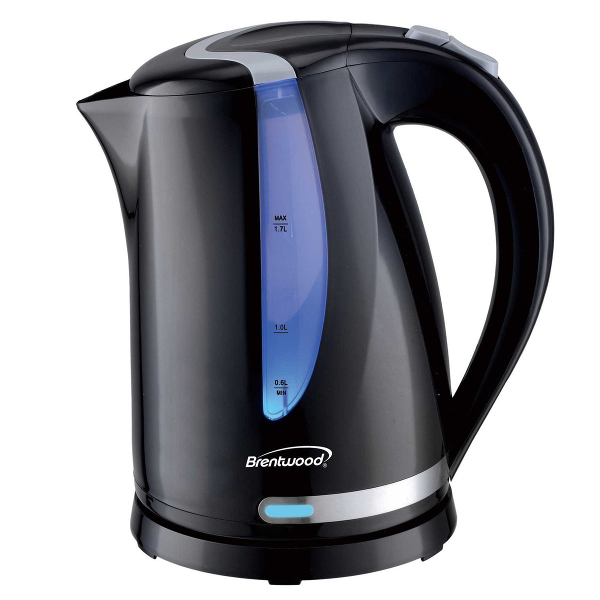 Brentwood 1.7L 1100W 360 Cordless Electric Kettle in Black with Concealed Stainless Steel Heating E