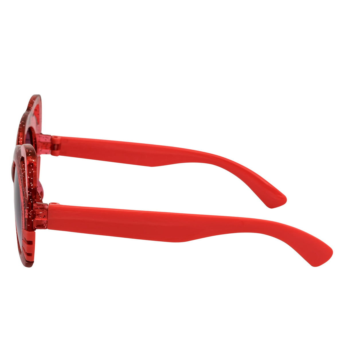 GLITTER CAT - Kids Small Round Glitter Cat Eye Sunglasses Red Lavender