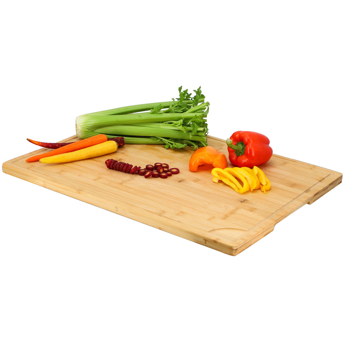 MegaChef Bamboo 24 x 18 Inch Large Cutting, Prep and Serving Board