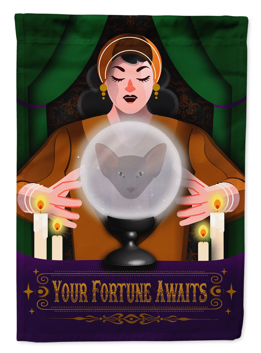 Oriental Shorthair Cat Halloween Garden Flag