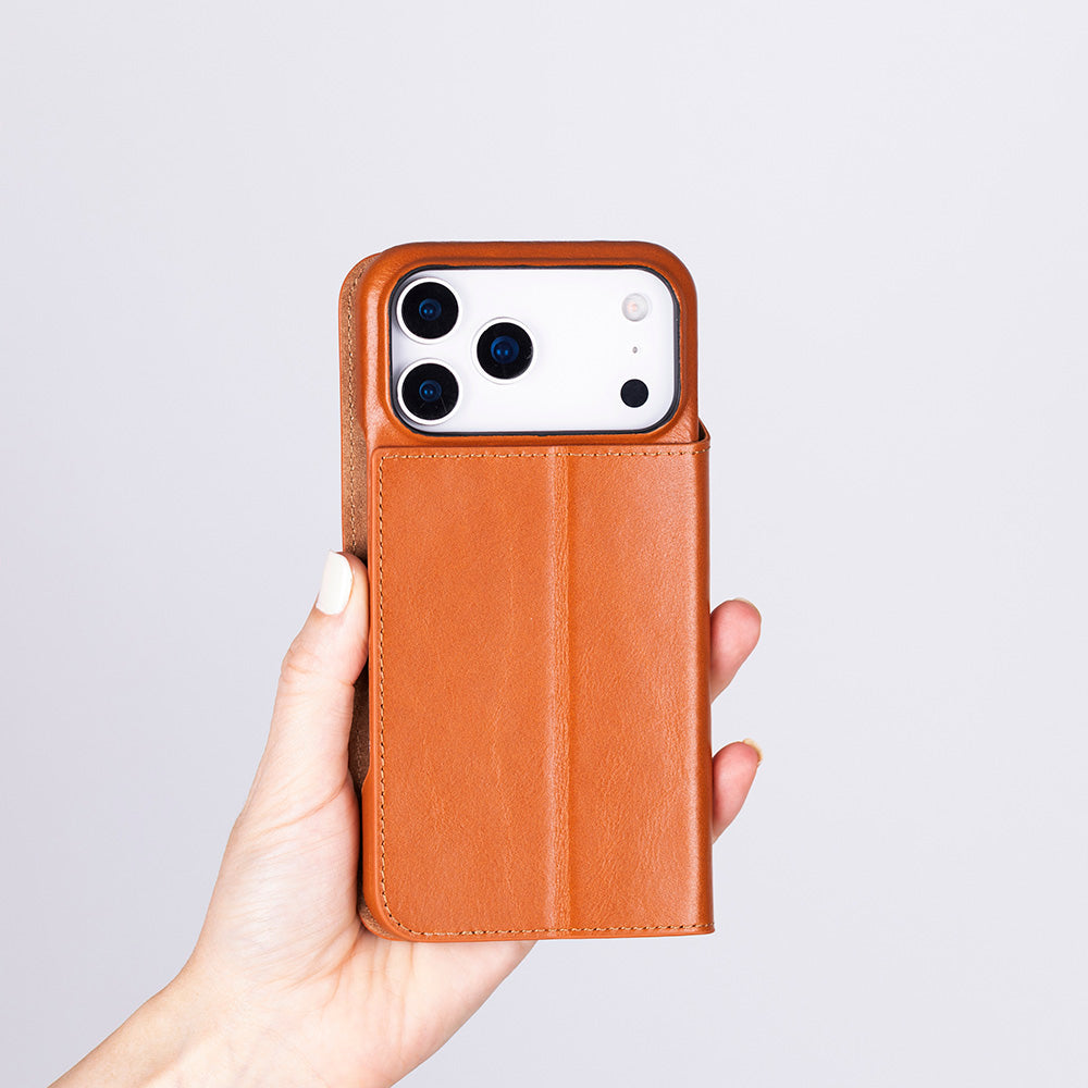 Decatur iPhone 18 Pro Max Full-Grain Leather Folio Case