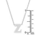 Rhodium Plated Finish Initial Z Pendant