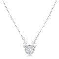 3.88Ct Rhodium Reversible Champagne CZ Reindeer Pendant