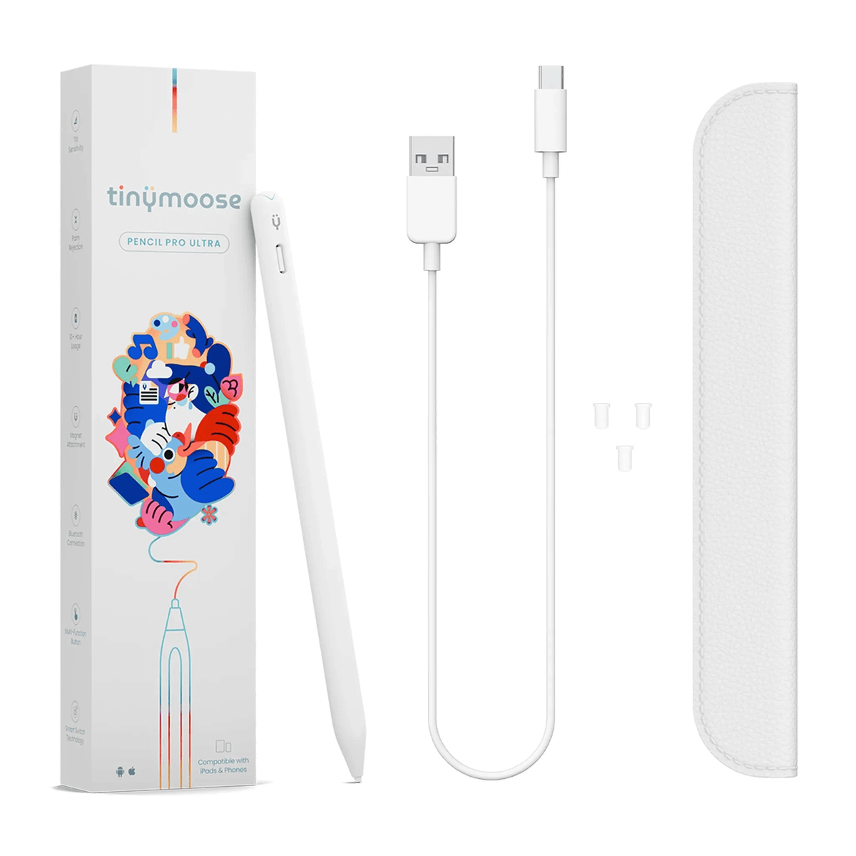 Pencil Pro Ultra iPad Pen with Smart Switch Technology - Alpine White