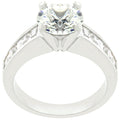 Classic Rhodium Plated Engagement Ring