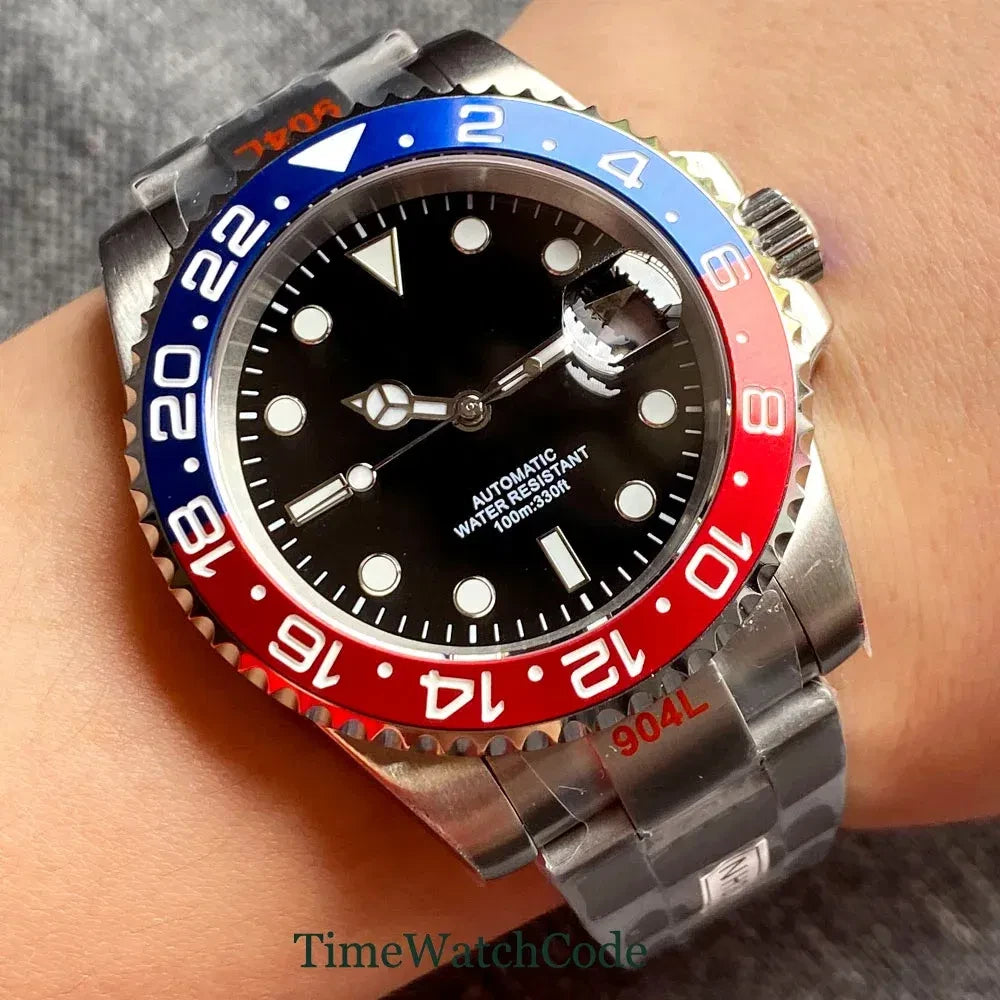 Color: Pink, Size: Option 1 - Sterile Men's Watch 40mm Genuine NH35 Automatic Movement 10ATM Water