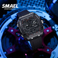 Color: Ivory - SMAEL 8109 New Men's Watch Multifunctional Sports 50M Waterproof Dual Display LED Ni
