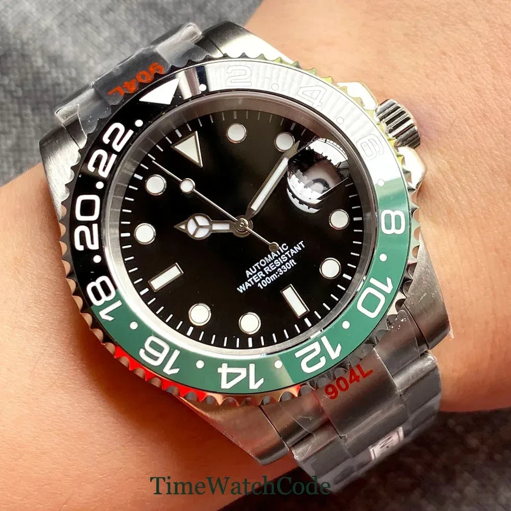 Color: Pink, Size: Option 1 - Sterile Men's Watch 40mm Genuine NH35 Automatic Movement 10ATM Water